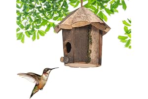 FUNNYBSG Wooden Bird House for Outdoors, Unique House Shape to Attract Birds, Suitable for Garden Decoration