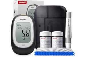 yuwell Misuratore Glicemia con Strisce Reattive x 50 e lancetti x 50, il Glucometro Kit Completo Ideale per l'Uso Domestico (Modello 660）