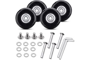 OCGIG 2 Pares 50x18mm Ruedas de Recambio Para Maletas con Ejes Llave de Reparación Rodamientos Herramienta