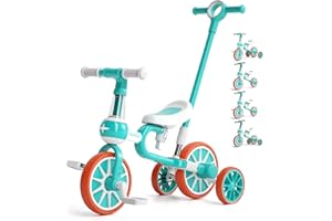 KORIMEFA Triciclos para Niños 5 en 1 Triciclos Bebes Triciclos evolutivos Bicicleta Bebe Triciclo Bicicleta para Niño y Niña de 1 a 4 años