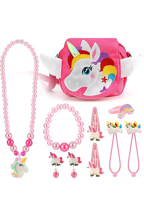 Set Regalo Unicorno Per Bambina - Borsetta, Gioielli E Accessori Capelli, 4-8 Anni