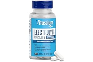 Vitassium Electrolyte Capsules – High-Sodium Electrolyte Supplement with Potassium (Unflavoured, 100 Capsules, Size 0)