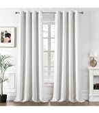 ROOM99 Tenda con nastro arricciato, Aura, 140 x 250 cm, larghezza x altezza, oscurante, decorazione moderna, per soggiorno, camera da letto, colore crema chiaro