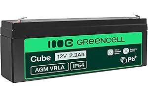 Green Cell Batería AGM VRLA 12V 2.3Ah - Batería sellada sin Mantenimiento para Sistemas de Alarma, UPS y Dispositivos electrónicos - Alta Durabilidad y Rendimiento confiable