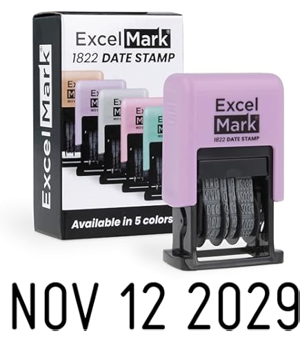 Nezyo 3 Pcs Self-Inking Office Stamp Day Month Year