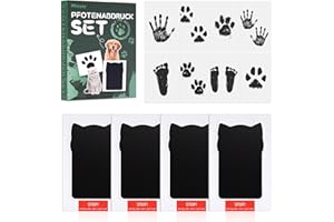 mtoysy Pet Paw Print Kit, Paw Print Kit for Dogs Cats, 4 Pcs Inkless Pet Memorial Pawprint Stamp Pads with 8 Imprint Cards, Ink Pawprint Keepsake Kit for Family Keepsake Newborn Baby Gift
