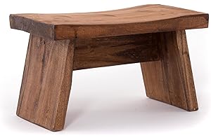 DESIGN DELIGHTS Sgabello in legno massiccio riciclato, 18,5 x 29 x 19,5 cm, stile shabby chic