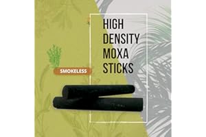 GinSen 6 Rolls High-Density Smokeless Moxa Sticks (Medical Grade) for Moxibustion Therapy, Periods Cramp Pain, Abdomen Pain, Blood Circulation, Cold and Flu, Traditional Chinese Remedy