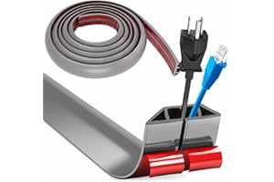 HENGRONGSHEN Pasacables Suelo, Canaleta Cables Suelo, 3.0m x 4cm Protector de Cables para Suelo, Cubiertas de Suelo para Cables Autoadhesiva Montaje para Todos los Hogar, Oficina, Escuela, Almacén (Gris)