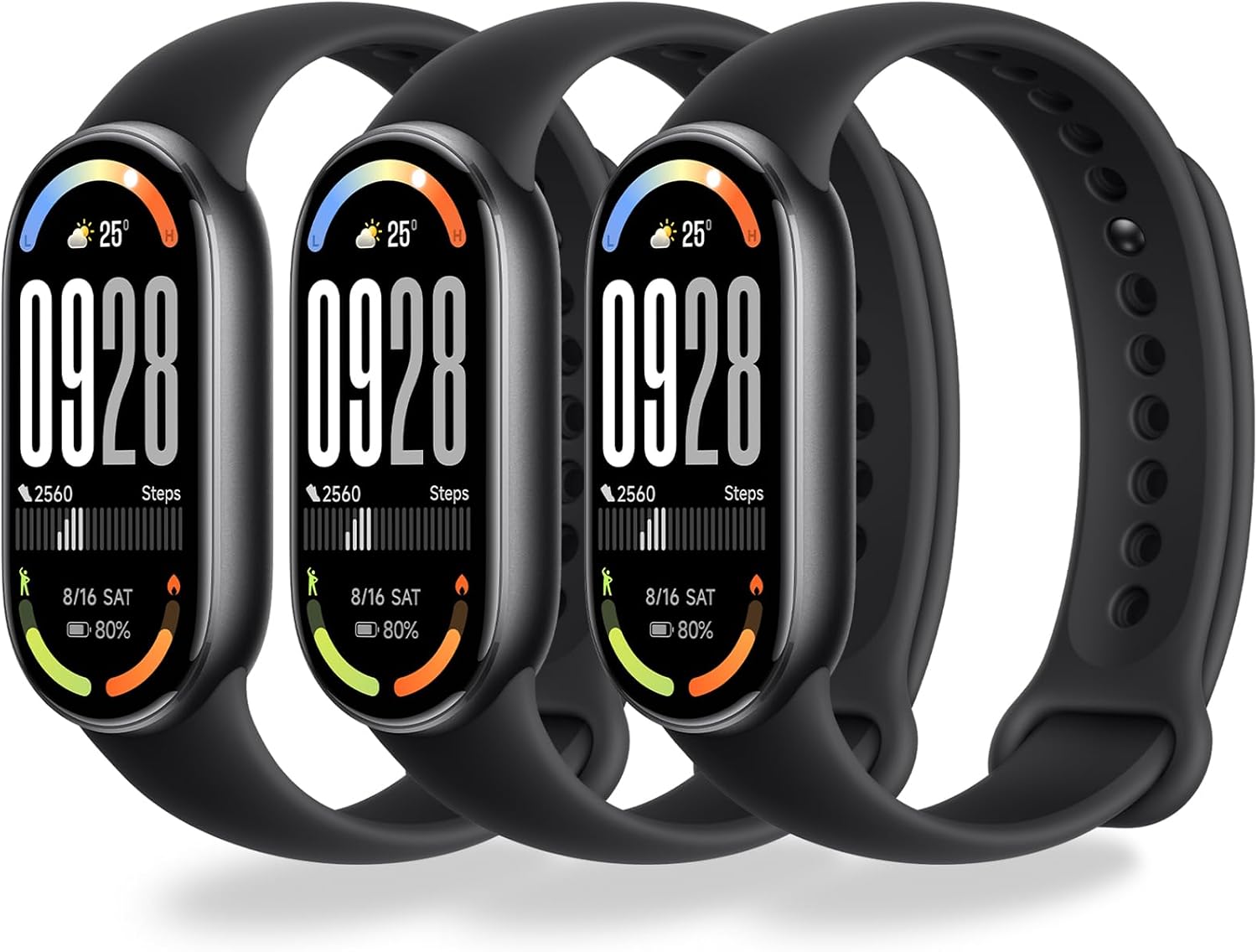 MONUARY 3-10 Piezas Correas Compatibles con Xiaomi Smart Band 10/9/8, Pulseras de Deportivas de Colores, con Herrajes Metálicos, Suaves y Transpirables, Liberación Rápida