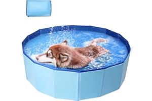 Delisouls Hundepool, 120x30cm Faltbarer Ohne Pumpen Schwimmbecken Hund -Planschbecken für Katze, Dicker rutschfest Hundepool fur Große Hunde, Katzen und Kinder, Hundeplanschbecken