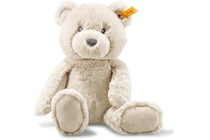 Steiff Bearzy Teddybär beige 28 cm, Stofftier Teddy, Kuscheltier Bär aus Plüsch, zum Kuscheln und Spielen für Babys & Kinder, Soft Cuddly Friends, Plüschtier für babysanfte Haut, waschmaschinenfest