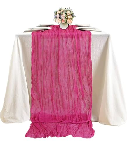 Boho Kaasdoek Tafelloper 90x300cm, Gaas Tafelloper met Crinkle Stof, Lichtgewicht Doorschijnend Tafelkleed for Bruiloft Middelpunt(Dusty rose,90*300cm Boho Kaasdoek Tafelloper 90x300cm, Gaas Tafelloper met Crinkle Stof, Lichtgewicht Doorschijnend Tafelkleed for Bruiloft Middelpunt(Dusty rose,90*300cm