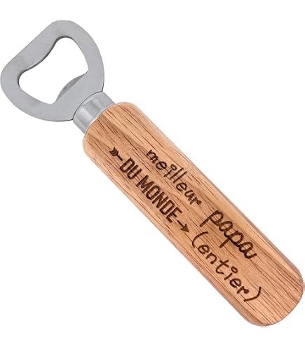 ERNESTINE - Décapsuleur magnétique beau papa le meilleur - cadeau fête des pères et fête des beaux pères - cadeau beau papa accessoire homme - ouvre bouteille famille - cadeaux homme anniversaire