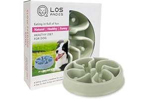 LOS ANDES Slow Feeder Dog Bowl, Anti Gulp Dog Food Bowl, Healthy Slow Eating Dog Bowl to Reduce Choking and Overeating, Stop Feeding Bowl for Small Medium Dogs