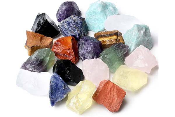 XIANNVXI 10 Pcs Raw Healing Crystals,Bulk Rough Gemstones Set | 0.9-1.0" Crystals Rocks,Assorted Crystals and Healing Stones for Beginners Reiki Tumbling Cabbing 0.45lbs