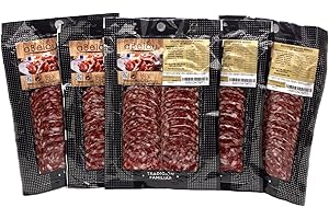 aBeiou. SALCHICHON IBERICO DE BELLOTA LONCHEADO. CALIDAD EXTRA. Curado artesanalmente en Guijuelo (Salamanca). 500gr (pack 5 sobres 100gr)