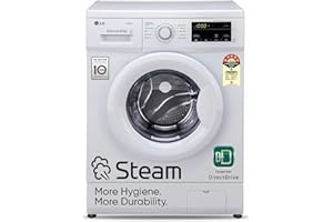 LG 6.5 Kg 5 Star Inverter Direct Drive Fully Automatic Front Load Washing Machine Appliance (FHM1065SDW, Steam Wash, In-Built