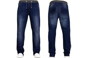 DENIM & DYE JEANBASE New Boys Kids Designer Branded Stretch Denim Elasticated Ribbed Waist Jogger Pull On Jeans Pants