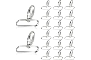 HERCHR Mousqueton Porte Clef Métal 20 Pièces Anneaux,mousqueton sac a main,Porte-clés Rotatif,petit mousquetons,Boucles d'attache pour sac main Diamètre intérieur de l'anneau pivotant pour portes-clés(38mm)