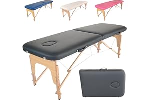 Beltom® LETTINO DA MASSAGGIO BASIC 2 ZONE IN LEGNO PORTATILE PESA SOLO 11,6 KG RICHIUDIBILE + PANNELLO REIKI + ANGOLI ARROTONDATI E RINFORZATI - FISIOTERAPIA ESTETISTA TATTOO TATUAGGI - Nero