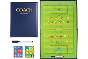 RoseFlower Tableau Tactique Football, Entraîneur de Football Tableau Magnétique Stratégie de d'entraînement Portable pour Entraîner de Football Compétition (Taille: 53cm x 31cm)