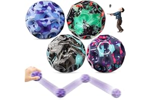 HBSFBH Moon Ball, 4 Piezas Super High Bouncing Ball, Astro Jump Ball, Space Ball, Pelota de Goma de Salto Alto, Space Bouncing Ball, High Bouncing Ball, para Juegos de Fiesta, Entrenamiento Deportivo