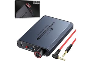 Neoteck Amplificatore per Cuffie Basso 16-600 Ohm Portatile con Bass Boost, HiFi Amp Auricolari in Alluminio Opaco - Compatibile con Smartphone, Gaming, PC e Altri Dispositivi, con Cavo USB e Audio
