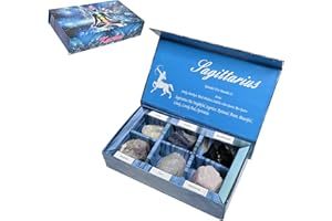 KACHVI Crystal Gifts - Pietre del Segno Zodiacale per completare Le Pietre della Nascita - Cristalli curativi Naturali con Oroscopo Confezione da 6 (Sagittarius)