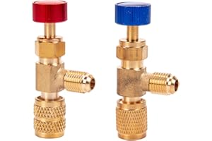 SEWOKON 2PCS Filling Refrigerant Safety Valve Quick Coupler, Refrigeration Tools, R410A R22 Connector Adapters, Refrigerant Fill Adapter, r410 air Conditioning Refrigerant Valve Adapter
