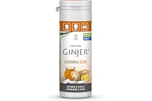 LEMON PHARMA Lemonpharma GINJER CHICLES Miel STEVIA, Negro, Bote de 30g