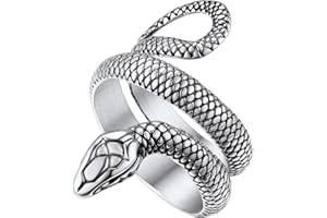 Bandmax Anello Serpente Donna Uomo, Vintage Anello Uomo Acciaio Inossidabile, 3 Stili + 07-14 US Misura Anello Gioielli di Moda, Idee Regalo per Punk Hip Hop Rapper