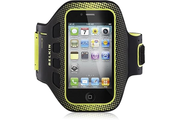 Belkin F8Z894cwC00 étui brassard de sport en Neoprène pour iPhone 4 et 4S Noir/Jaune
