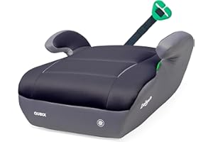 Daliya® QUBIX Kindersitzerhöhung | i-SIZE NORM ECE R129 | 125 bis 150 cm | Gurtfix | waschbar | Autositz | Autokindersitz | Kindersitz | Sitzerhöhung (Grau - Schwarz)