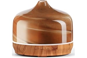 ‎PORSEME Porseme Aroma Diffuser 500ml,Handgeblasen Glas Luftbefeuchter,Ultraschall Aromatherapie Öle Diffusor mit 7 Farben LED Licht,Diffusor für Ätherische Hält 15-21 Stunden,Leise für Wohnung (Desert)