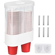 Dispenser Per Bicchieri Di Carta - Doppio Supporto 80 Pezzi - Per Ufficio - Foto 12