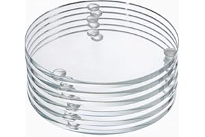 YOUEON Lot de 6 sous-Verres Ronds en Verre Transparent de 8,9 cm pour Tasses, Tables à Manger, Bureau, Cuisine, décoration d'intérieur et fêtes