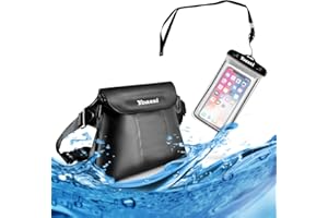Yoassi 2 Pack Borsa Impermeabile Custodia Impermeabile Smartphone Marsupio Impermeabile Mare Universale con Cintura Regolabile Chiusura a 3 Zip Super Protezione per Sport Pesca Vela Nuoto Campeggio