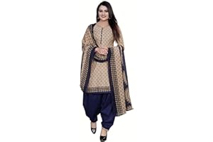 Rajnandini Women's Salwar Cotton Unsewn Suit (JOPLPDP1006_Beige_Free Size), Beige, One Size