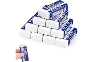 VNDKGN 10 Pcs Rubbers Erasers,Pencil Rubber Eraser Multipack,Smudge-Proof Rubber for School,Home,Office Work,Kids Homework & Adult Art Projects Classroom Supplies With Gentle Erasing,Latex-Free Plastic,White