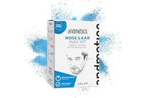 ‎ANDMETICS andmetics Nasen und Ohren Enthaarungsset | einfache und simple Enthaarung der Ohren und Nase | 50 g Wachs und inkl. 15 recyclebaren Applikatoren | für bis zu 4 Wochen haarfrei | perfektes Ergebnis