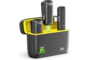 SUNITY Clip On Wireless Lavalier Microphone for iPhone, Mini Wireless Lapel Microphone Lapel Mic with Charging Case for Video Recording/YouTube/Interview/Vlog/Presentation/Facebook Live and More