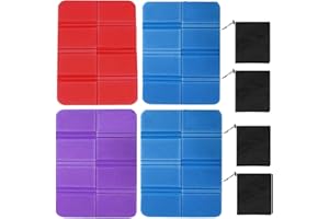 4 Pièces Coussins de Siège Pliable, Laufunjoy Mousse Coussin Pliant Imperméable Tapis de Camping Coussins de Siège Thermique pour l’extérieur, Le Jardin, Le Camping, Les Pique-niques
