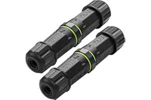 JSADZKJ Waterproof Electrical Cable Connector 2 Pin IP68 Outdoor Cable Waterproof Coupler Support to 3.5-10mm Wire Diameter for outdoor billboards, tunnel lights, street lights 2 Pcs (2PIN)