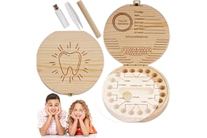 Aolso Wooden Tooth Keepsake Box - Baby Teeth Fairy Storage Box for Childhood Memory
