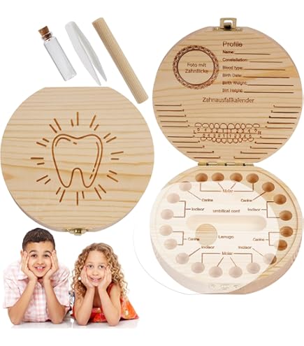 Scatola Porta Dentini In Legno Per Bambini - Ricordo Carino Per Denti Da Latte - Foto 12