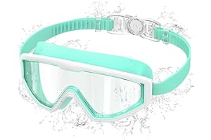 Ambienden Lunette Piscine Enfant, Anti-Buée UV, Vision Large, Réglage 1 Bouton, Joint Silicone, Lunettes de Natation 3-12 Ans Unisexe