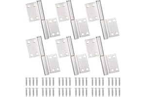 Zocipro 6Pcs Bisagras para puerta,Bisagras de Acero Inoxidable de Bandera con Tornillos,Bisagras puerta madera,Bisagras Puerta cocina, Bisagras Interior Exterior para Armario Ventana Gabinete y etc