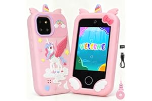 SENPRITY Kids Smart Phone for Girls, Kids Mobile Phone Toy with 2.8" Touchscreen Dual Cameras Learning Music Player Games 32 GB Card for 3 4 5 6 7 8 9 10 11 12 Year Old Girl Birthday