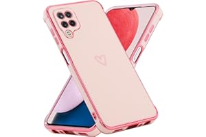 BAOJAY Funda para Samsung Galaxy A12,Carcasa de Suave Silicona Galvanizada con Patrón del Corazón,Protección contra Caídas en 4 Esquinas,Lindo Mujeres Phone Case Cover,Oro Rosa